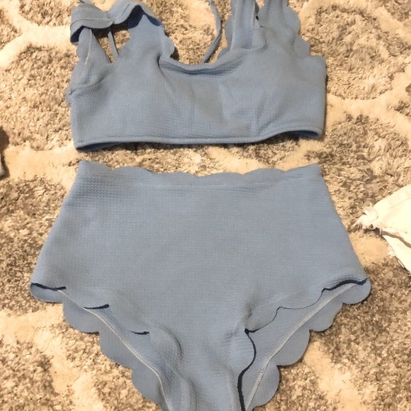 SHEIN Other - Super cute light blue high wasted 2 piece swim suit M